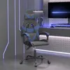 Image de vidaXL Chaise de jeu pivotante Noir et bleu Similicuir
