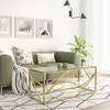 Image de vidaXL Table basse doré acier inoxydable et verre trempé 349938