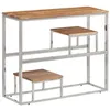 Image de vidaXL Table console argenté acier inoxydable et bois massif d'acacia350015