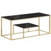 Image de vidaXL Table basse doré acier inoxydable et verre trempé350020