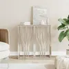 Image de vidaXL Table console argenté 70x30x70 cm acier inoxydable et verre 350035