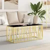 Image de vidaXL Table basse doré 110x45x45 cm acier inoxydable et verre350052