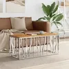 Image de vidaXL Table basse argenté acier inoxydable et bois massif d'acacia 350055
