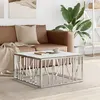Image de vidaXL Table basse argenté 80x80x40 cm acier inoxydable et verre350059