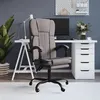 Image de vidaXL Fauteuil Inclinable de Bureau Siège Inclinable Chaise d'Ordinateur Dossier et Repose-pied Réglables Meuble de Bureau Intérieur Taupe Tissu