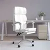 Image de vidaXL Fauteuil Inclinable de Bureau Siège Inclinable Chaise d'Ordinateur Dossier et Repose-pied Réglables Meuble de Bureau Intérieur Blanc Similicuir 349634