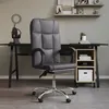 Image de vidaXL Fauteuil Inclinable de Bureau Siège Inclinable Chaise d'Ordinateur Dossier et Repose-pied Réglables Meuble de Bureau Intérieur Gris Similicuir