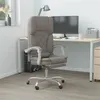 Image de vidaXL Fauteuil de Massage Inclinable de Bureau, Chaise Pivotante avec Dossier et Repose-pied Réglables, Siège de Bureau, Moderne, Taupe Tissu 349683