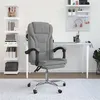 Image de vidaXL Fauteuil Inclinable de Bureau, Chaise Pivotante avec Dossier et Repose-pied Réglables, Siège de Bureau, Moderne, Gris Clair Tissu
