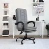 Image de vidaXL Fauteuil Inclinable de Bureau, Chaise Pivotante avec Dossier et Repose-pied Réglables, Siège de Bureau, Moderne, Gris Clair Tissu