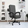 Image de vidaXL Fauteuil Inclinable de Bureau, Chaise Pivotante avec Dossier et Repose-pied Réglables, Siège de Bureau, Moderne, Gris Foncé Tissu 349716