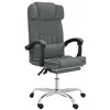 Image de vidaXL Fauteuil de massage inclinable de bureau Gris foncé Tissu