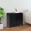 Image de Buffet Noir 75x35x70 cm Bois de pin massif