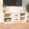 Image de Meuble TV Blanc 100x34x40 cm Bois de pin massif
