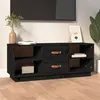 Image de Meuble TV Noir 100x34x40 cm Bois de pin massif