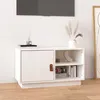 Image de Meuble TV Blanc 70x34x40 cm Bois de pin massif