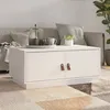 Image de Table basse Blanc 80x50x35 cm Bois massif de pin