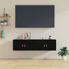 Image de vidaXL Wandkasten 2 st 60x30x30 cm massief grenenhout zwart818374
