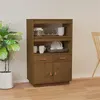 Image de vidaXL Buffet haut Marron miel 67x40x108,5 cm Bois massif de pin820160