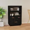 Image de vidaXL Buffet haut Noir 67x40x108,5 cm Bois massif de pin820161