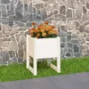 Image de 822109 vidaXL Jardinière Blanc 40x40x52,5 cm Bois massif de pin