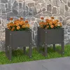 Image de Jardinières 2 pcs Gris 40x40x52,5 cm Bois massif de pin