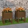 Image de 822114 vidaXL Jardinières 2 pcs Marron miel 40x40x52,5 cm Bois massif de pin