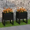 Image de 822116 vidaXL Jardinières 2 pcs Noir 40x40x52,5 cm Bois massif de pin