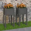 Image de 822127 vidaXL Jardinières 2 pcs Gris 40x40x81 cm Bois massif de pin