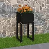 Image de Jardinière Noir 40x40x81 cm Bois massif de pin