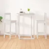 Image de Lot de 2 chaise de bar vidaxl interieur non empilable non pliable en bois H. 112 cm blanc