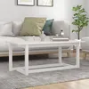 Image de vidaXL Table basse Blanc 110x55x45 cm Bois massif de pin822168