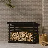 Image de Support pour bois de chauffage Noir 108x73x79 cm Bois de pin