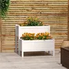 Image de vidaXL Jardinière blanc 84,5x84x75 cm bois massif de pin 822258