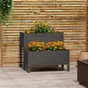 Image de Jardinière Gris 84,5x84x75 cm Bois massif de pin