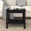 Image de Table basse Noir 50x50x45 cm Bois massif de pin