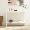 Image de Table console Blanc 110x40x80 cm Bois massif de pin