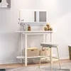 Image de Table console Blanc 110x40x80 cm Bois massif de pin