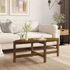 Image de Table basse Marron miel 118x63x45 cm Bois massif de pin