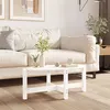 Image de vidaXL Table basse Blanc 87x48x35 cm Bois massif de pin822323