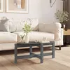 Image de Table basse Gris 87x48x35 cm Bois massif de pin