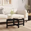 Image de vidaXL Table basse Noir 87x48x35 cm Bois massif de pin822326