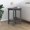 Image de vidaXL Table basse Gris Ø 55x60 cm Bois massif de pin822354