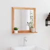 Image de 350358 vidaXL Miroir mural 55x55 cm Bois massif de noyer