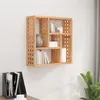 Image de vidaXL Étagère Murale, Armoire Suspendue avec 5 Compartiments, Meuble de Rangement Salon Chambre à Coucher Salle de Bain, Bois Massif de Noyer 350369