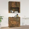 Image de vidaXL Armoire murale Chêne fumé 80x33x80 cm Bois d'ingénierie816589