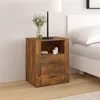 Image de vidaXL Table de Chevet Table de Nuit Armoire de Chevet Armoire de Lit Meuble de Chambre à Coucher Chêne Fumé 50x36x60 cm Bois d'Ingénierie 816733
