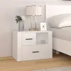 Image de vidaXL Table de Chevet Table de Nuit Armoire de Chevet Armoire de Lit Meuble de Chambre à Coucher Maison Intérieur Blanc 60x36x45 cm Bois d'Ingénierie