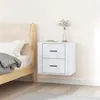 Image de vidaXL Table de chevet murale Blanc brillant 50x36x47 cm816858