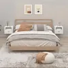 Image de Tables de chevet murales 2 pcs Blanc brillant 50x36x40 cm